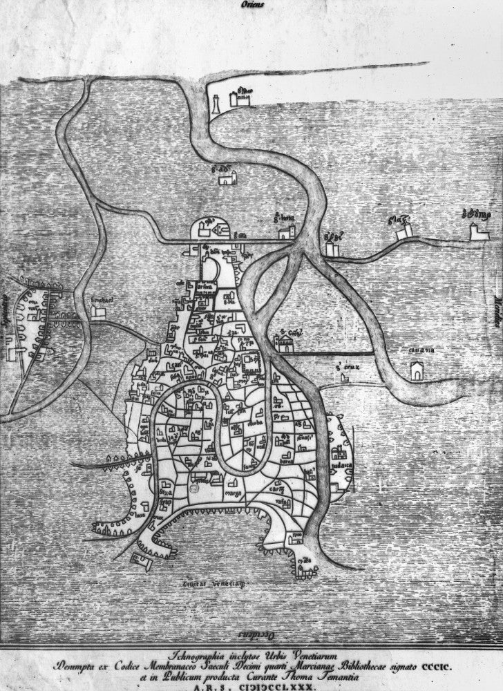 Venice 12th Century Map Poster Print by Granger Collection