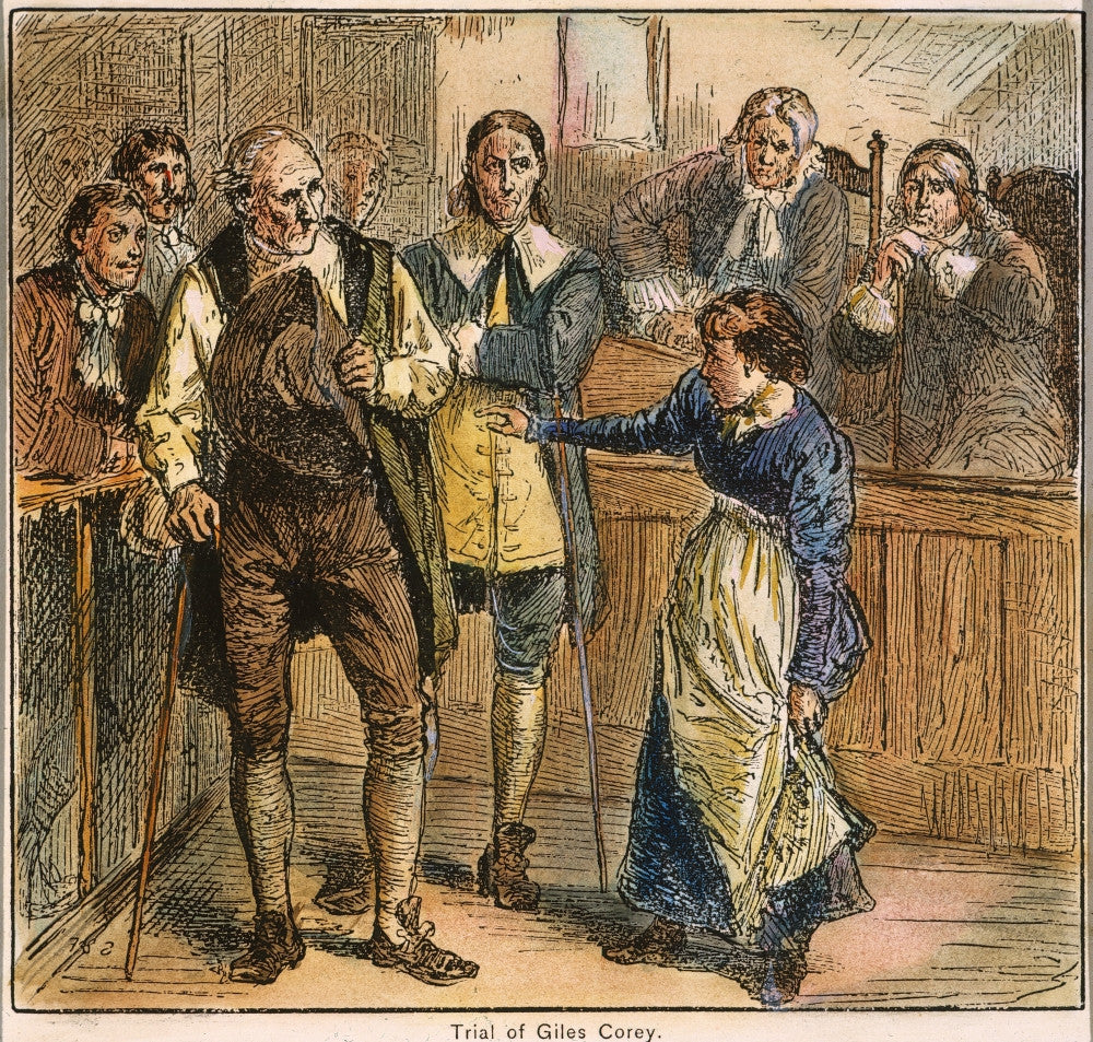 Giles Corey Witchcraft Trial Engraving - Fine Art Print