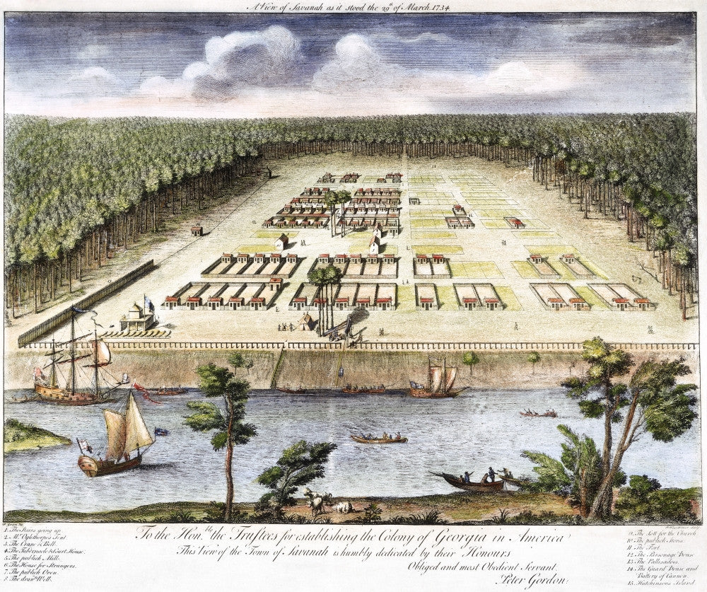 Earliest View of Savannah, Georgia - Fine Art Print by Granger Collection