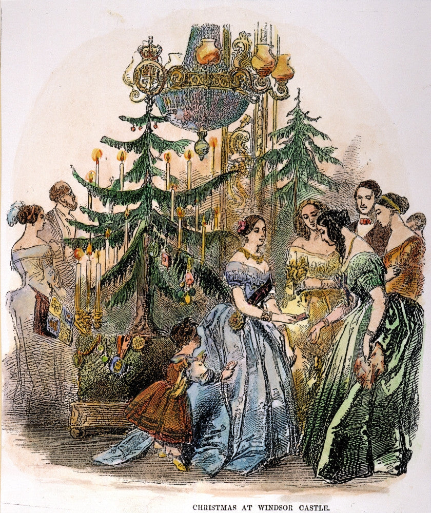 Queen Victoria Distributing Christmas Gifts at Windsor Castle Wood Engraving, 1846 Fine Art Print by Granger Collection