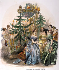 Queen Victoria Distributing Christmas Gifts at Windsor Castle Wood Engraving, 1846 Fine Art Print by Granger Collection