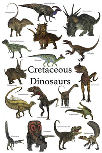 Prehistoric Dinosaurs Cretaceous Period Poster Print by Corey Ford