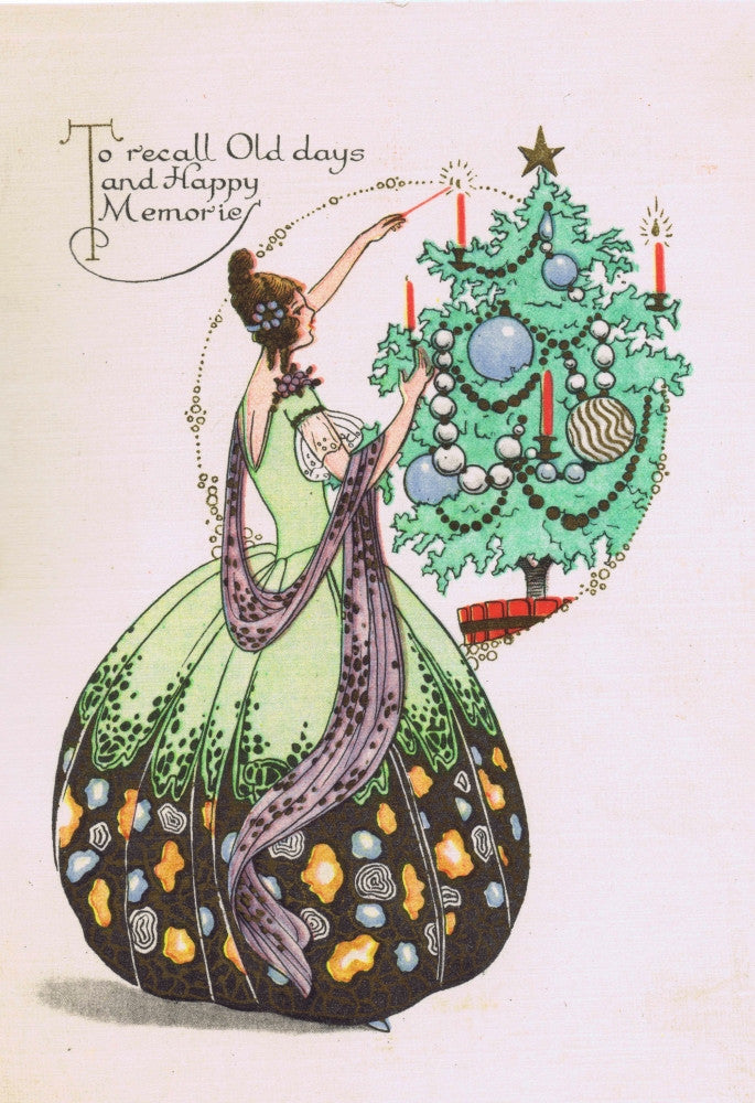 Art Deco Christmas Card Illustration Poster Print by Mary Evans