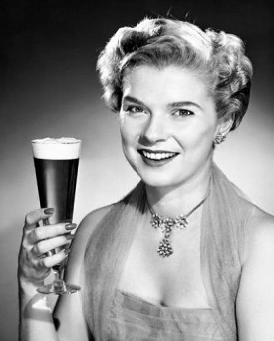 Portrait of a Young Woman with Beer Fine Art Print