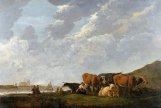 River Landscape Near Dordrecht Fine Art Print by Aelbert Cuyp