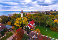 Elevated View of Grosse Point Lighthouse Fine Art Print by Panoramic Images