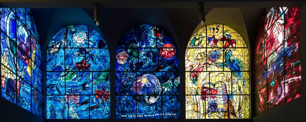 Stained Glass Chagall Windows Fine Art Print - Hadassah Medical Centre, Jerusalem