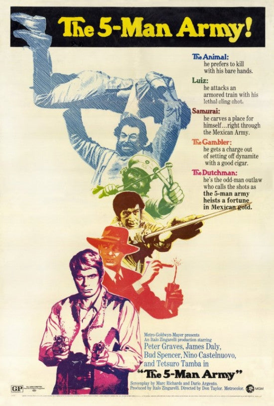 The Five Man Army Movie Poster Print (27x40) - Item #MOVCF2425