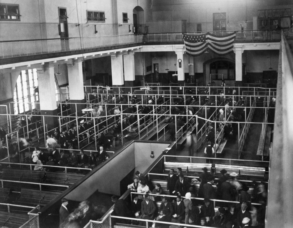 Ellis Island Immigrants Waiting in Reception Hall Fine Art Print