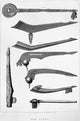 Native American War Clubs Fine Art Print - Engraving by Seth Eastman