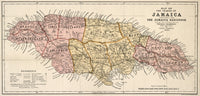 1893 British Map of Jamaica Fine Art Print by Colin Liddell