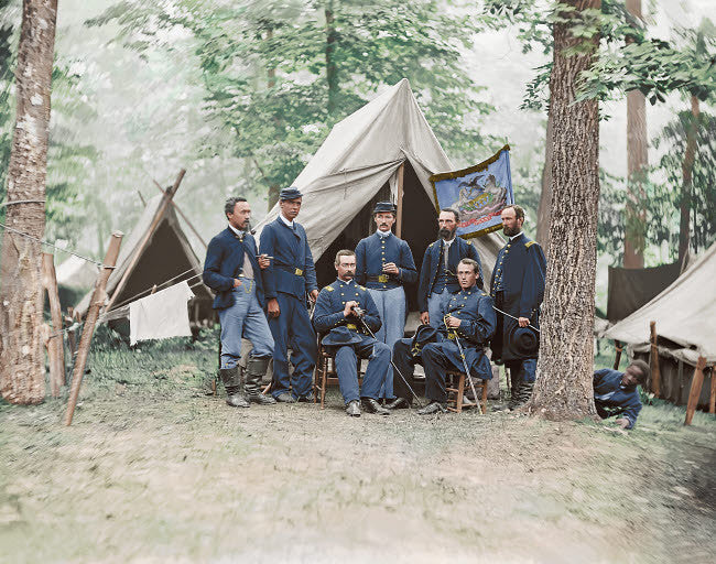 Officers of the 16th Pennsylvania Cavalry Fine Art Print by Stocktrek Images