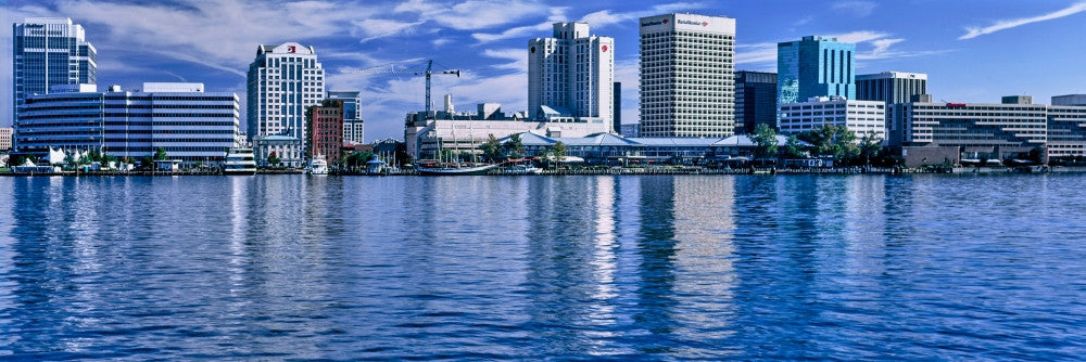 Buildings at Waterfront Fine Art Print - Norfolk, Virginia