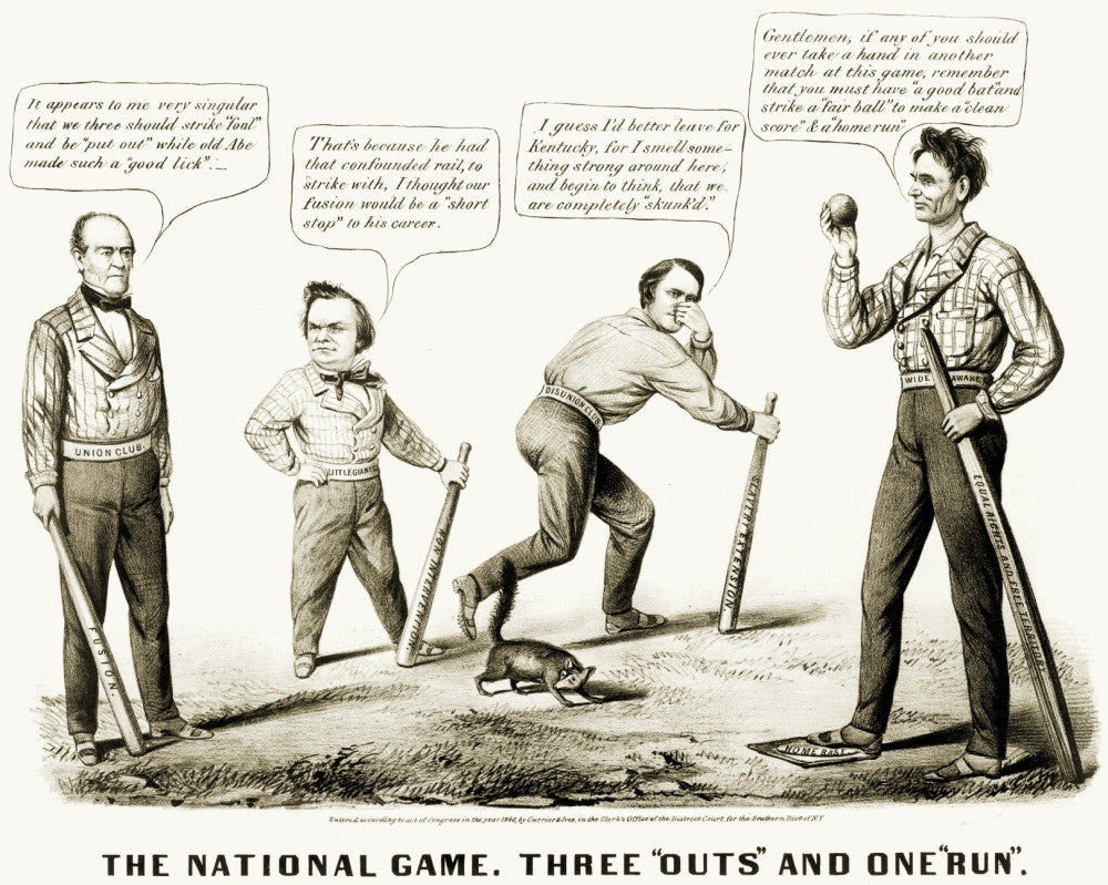 Presidential Campaign 1860 Pro-Lincoln Cartoon Poster Print by Currier & Ives