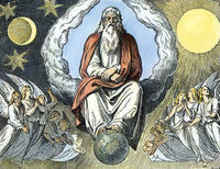 God Resting on the 7th Day - Genesis 2:2-3 Wood Engraving Print