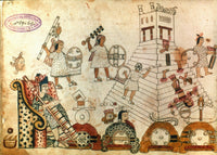 Aztec Sacrifice Fine Art Print - 16th Century Codex Miniature