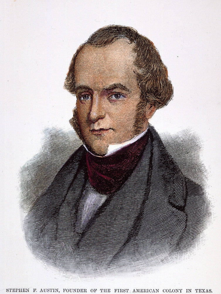 Stephen Fuller Austin Wood Engraving Fine Art Print by Granger Collection