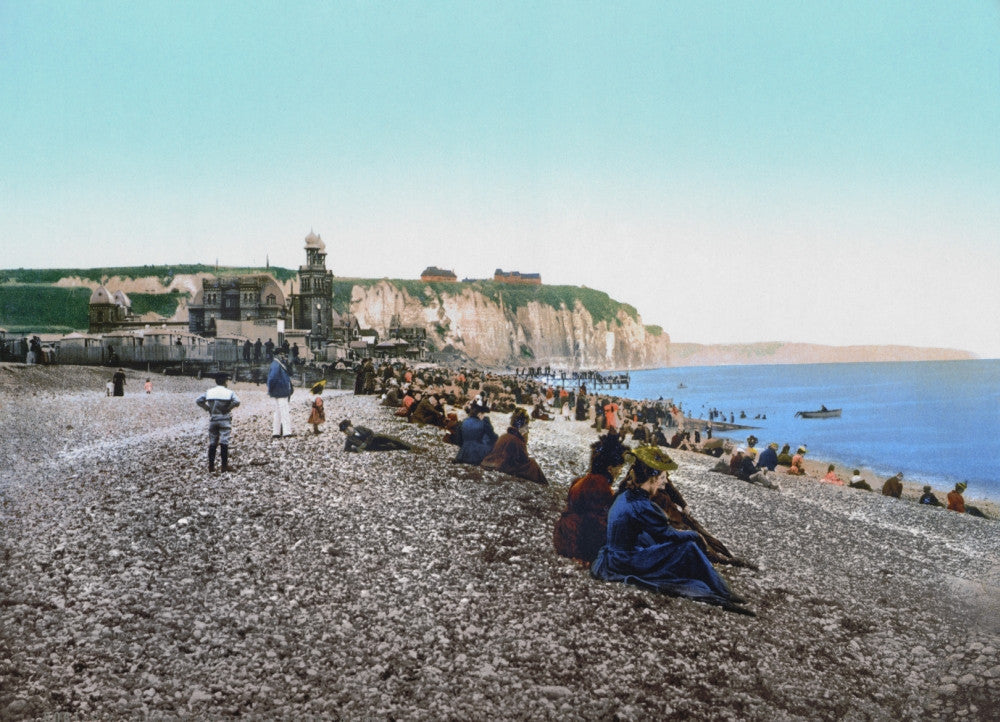 France: Beach Scene at Casino De La Plage, C1895 Fine Art Print