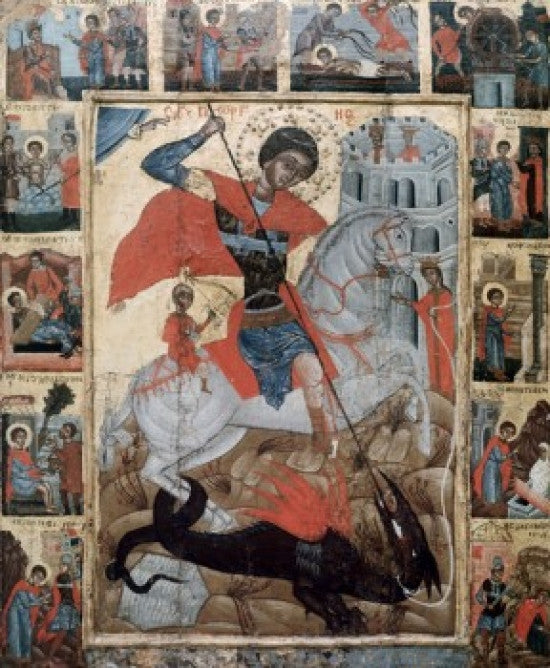 Saint George and Scenes from His Life - 16th Century Icons Poster Print