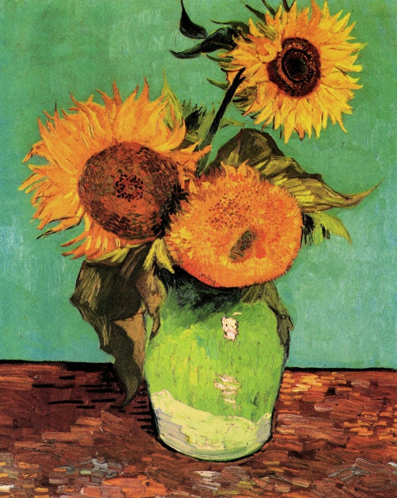 Three Sunflowers in a Vase Fine Art Print