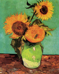 Three Sunflowers in a Vase Fine Art Print