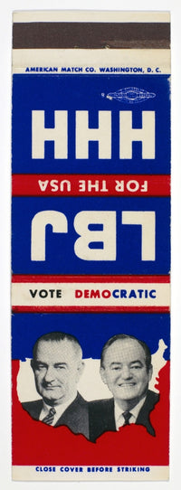 1964 Campaign Matchbook Poster Print Featuring LBJ & Hubert Humphrey