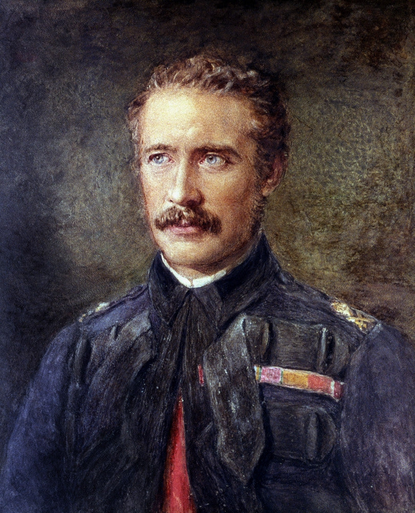 Charles George Gordon Posthumous Watercolor Portrait Print by Lady Julia Abercromby