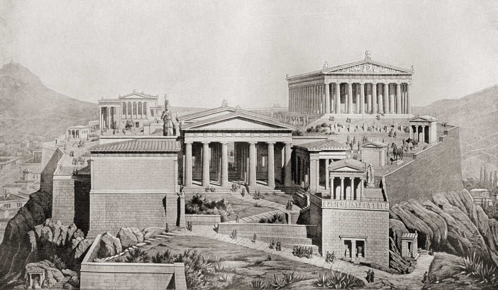 The Acropolis of Athens - Ancient Times Fine Art Print by Ken Welsh