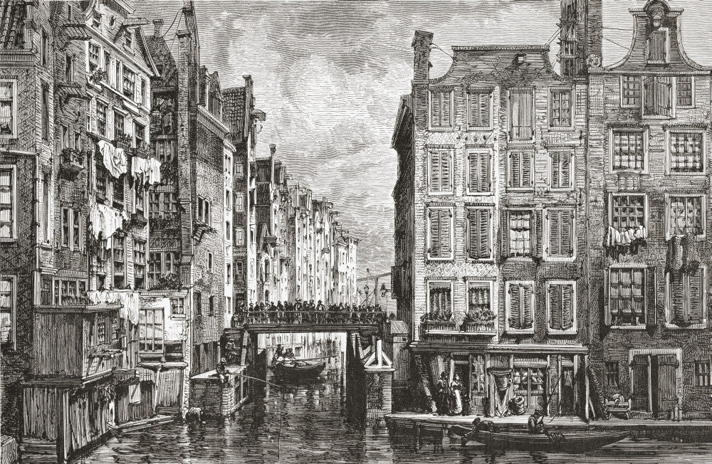 The Jewish Quarter in 19th Century Amsterdam Fine Art Print