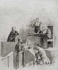 A Scene in the Courtroom During the Salem Witch Trials - Fine Art Print by Ken Welsh