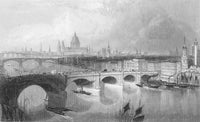London Bridge Steel Engraving Print - 1852 View | Posterazzi