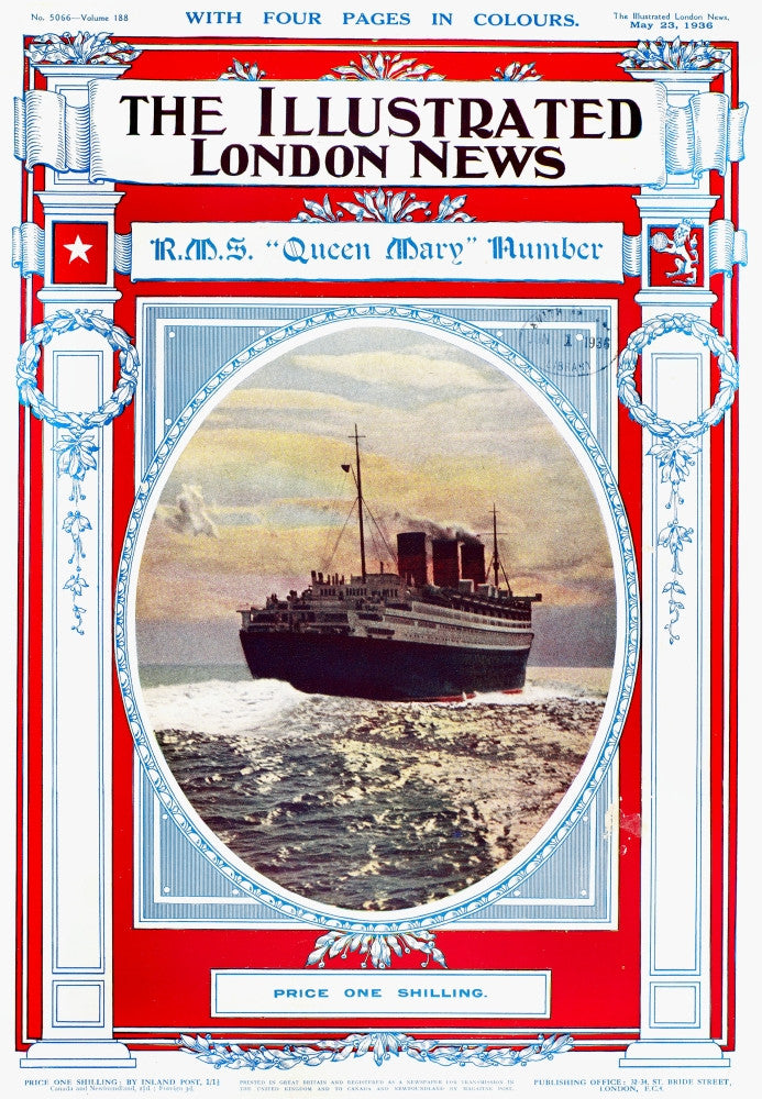 Cunard Queen Mary Ocean Liner Poster Print - Vintage Cover Art
