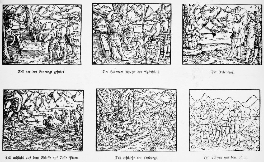 William Tell Legendary Swiss Hero Woodcut Print by Granger Collection