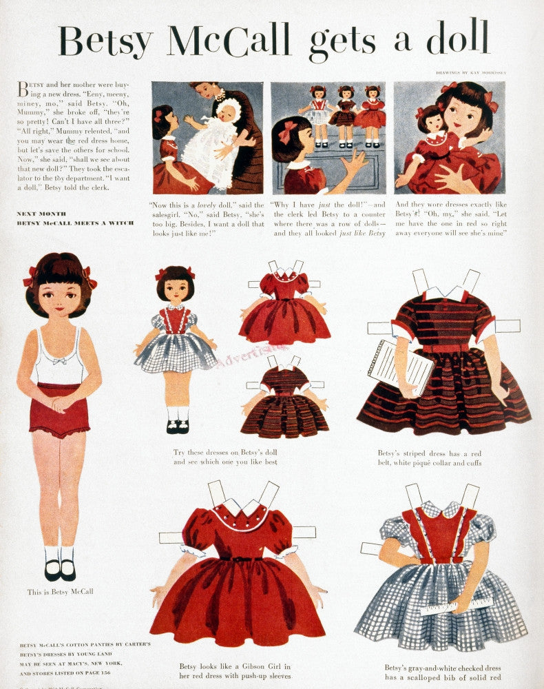 Girls' Fashions from McCall's Magazine, 1952 - Betsy McCall Poster Print