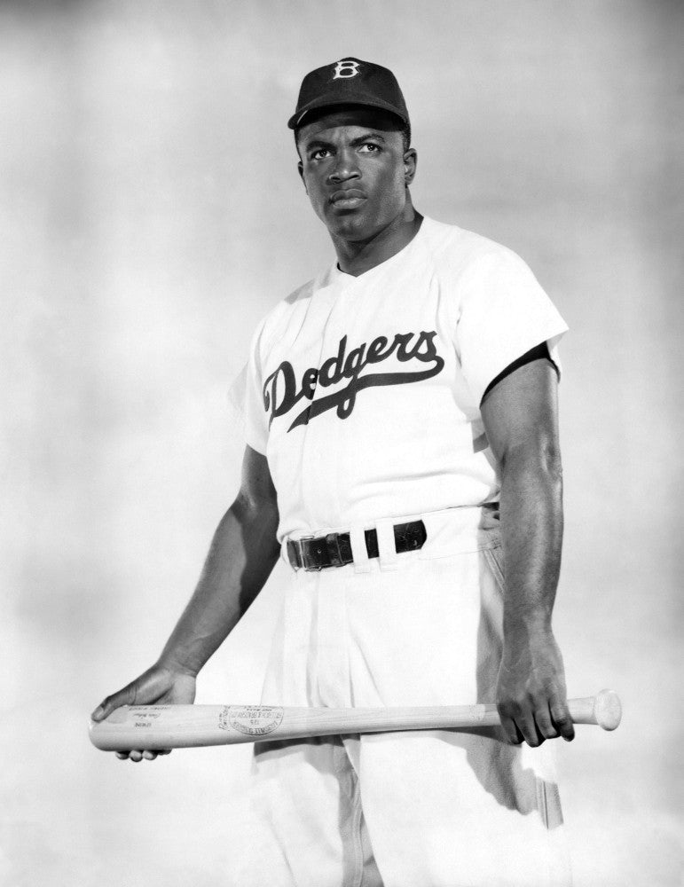 Jackie Robinson Brooklyn Dodgers Fine Art Print - 1950