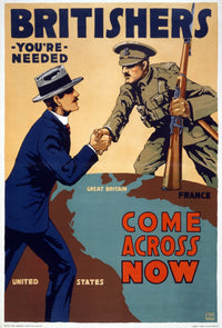 WWI Recruitment Poster Print - 'Britishers, You're Needed' by Lloyd Myers