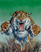 Smilodon Springing Forward Pleistocene Epoch Fine Art Print by Mark Hallett