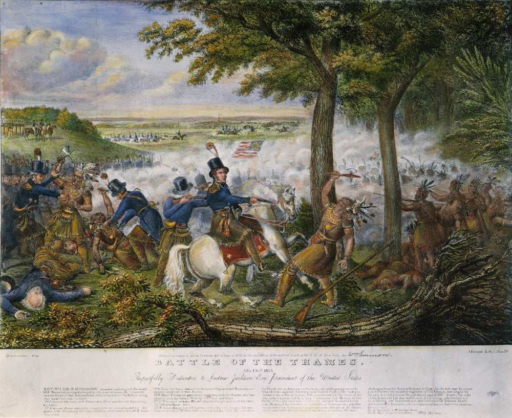 Death of Tecumseh Fine Art Print - Battle of the Thames, 1813 by Granger Collection