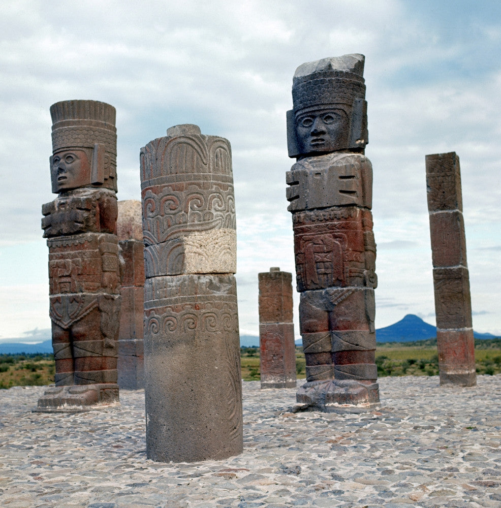 Tula Toltec Monuments Poster Print - Giant Warrior Statues
