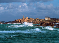 Waves Breaking on Coast - Ploumanac'h Lighthouse Fine Art Print by Panoramic Images