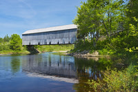 Covered Bridge Over Stream Fine Art Print by Jaynes Gallery