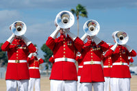 US Marine Corps Drum and Bugle Corps Fine Art Print by Stocktrek Images