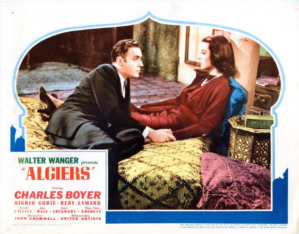 Algiers Movie Poster Lobby Card Featuring Charles Boyer & Hedy Lamarr