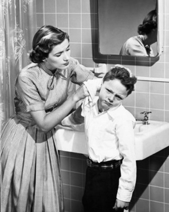 Mother Cleaning Her Son's Ear Fine Art Print - Various Sizes