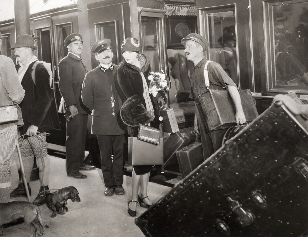Silent Film Still: Trains featuring Greta Garbo Fine Art Print