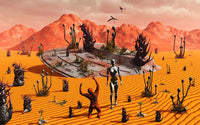 The First Man, Adam, Welcoming Alien Robotic Eve Fine Art Print