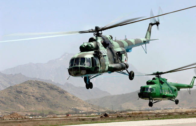 Afghan National Air Corps MI-17 Helicopters Fine Art Print by Stocktrek Images