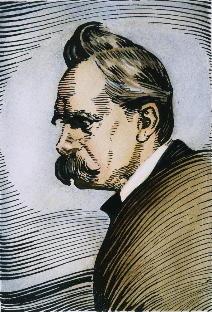 Friedrich Nietzsche Pen Portrait Fine Art Print by Granger Collection