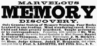 Memory Training Ad 1889 American Newspaper Print by Granger Collection