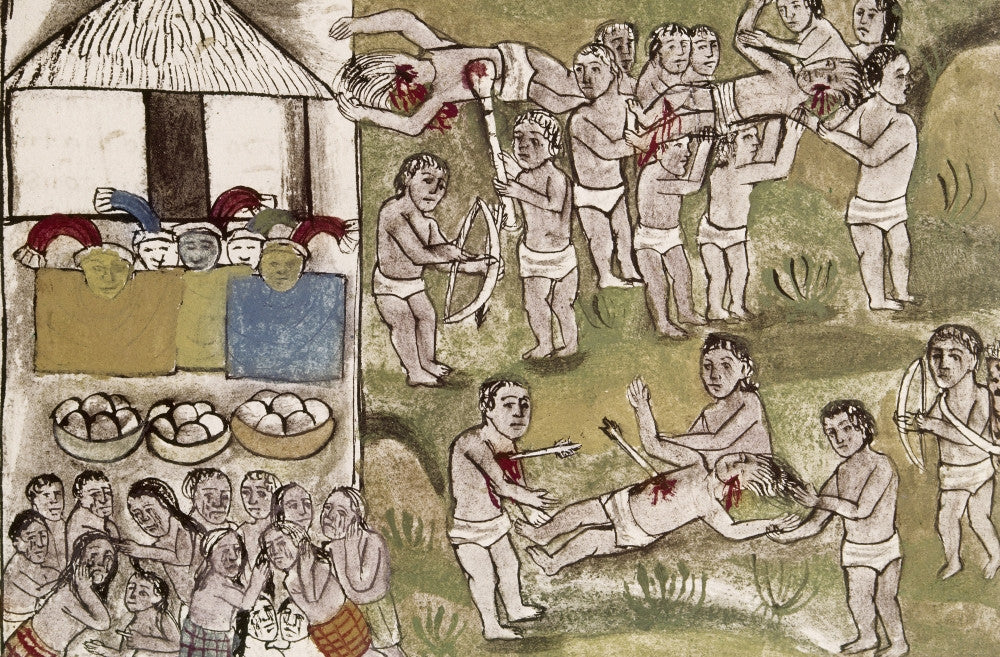 Warfare Among the P'Urhepecha Indians Fine Art Print - Early 16th Century
